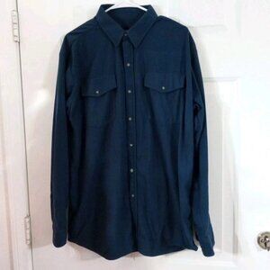 Stone Creek Classic Blue Light Fleece Soft Shirt Men's Large Long Sleeve Pockets